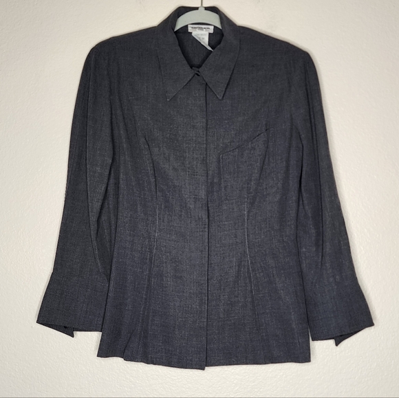 Vintage Mugler Charcoal Gray Blazer Set 42